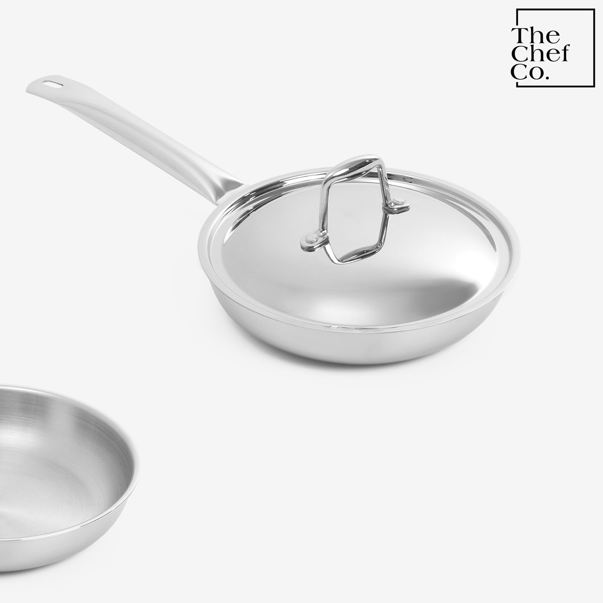 Stainless Steel Cookware Set: Kadai+ Fry Pan