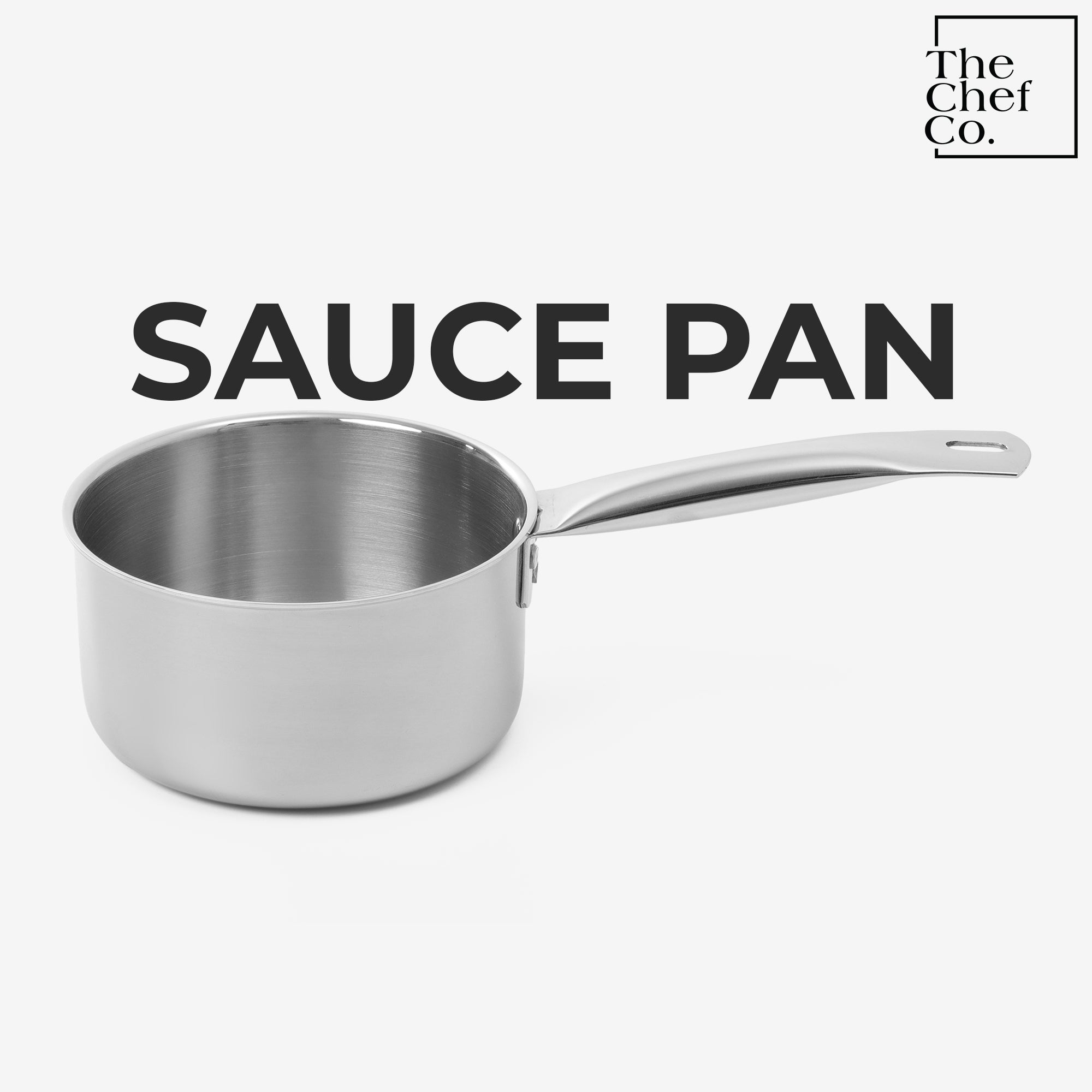 Gold PVD Coated Stainless Steel Triply Sauce pan with SS pipe handle