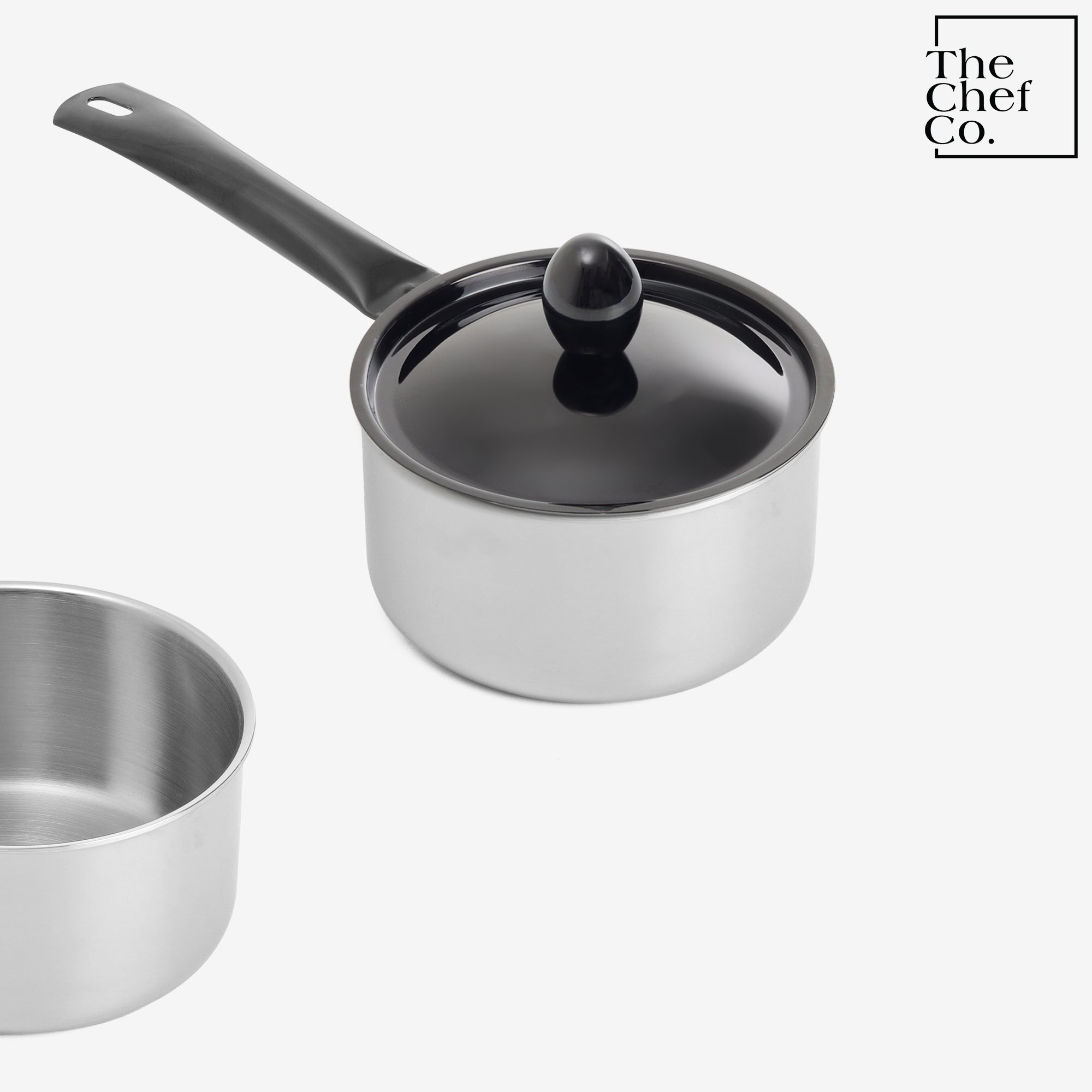 Black PVD Coated Stainless Steel Triply Sauce pan with SS pipe handle