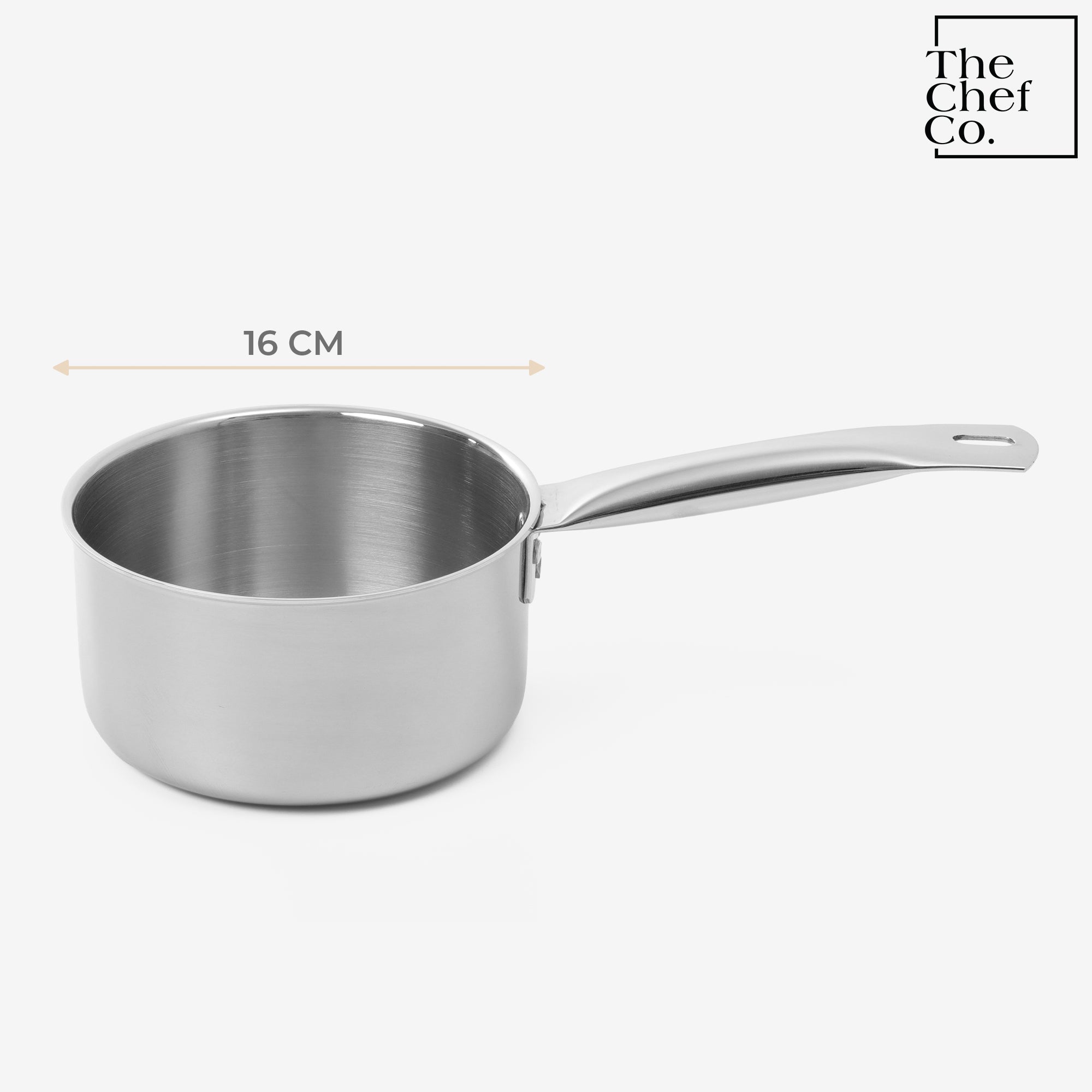 Gold PVD Coated Stainless Steel Triply Sauce pan with SS pipe handle