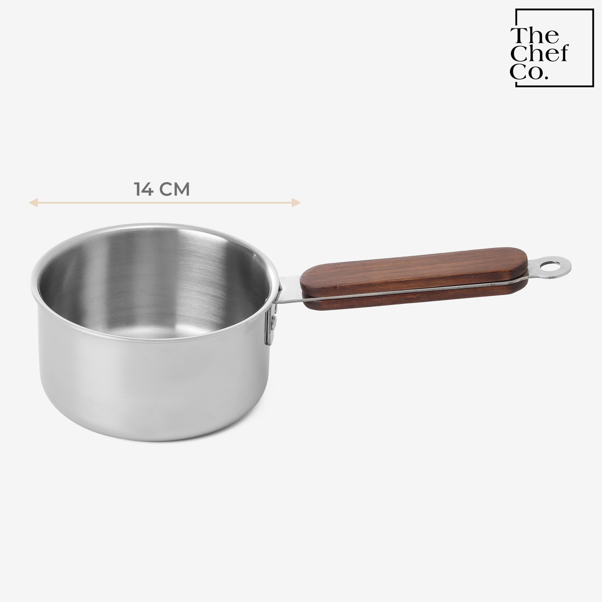 Stainless Steel Triply Sauce pan with Wooden handle